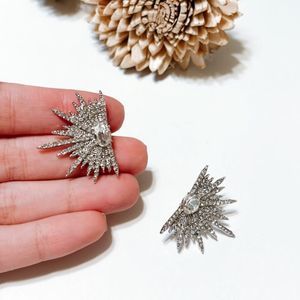 Anthropologie Silver Starburst Earrings